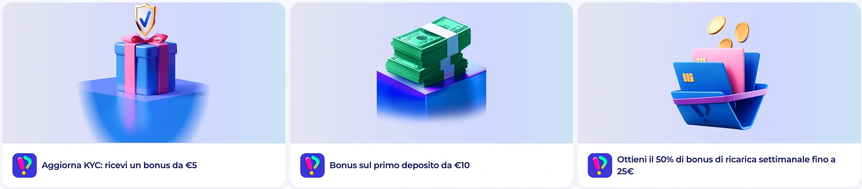 I tre principali vantaggi del playid bonus: premio per la verifica KYC, incentivo sul primo deposito e ricarica settimanale.
