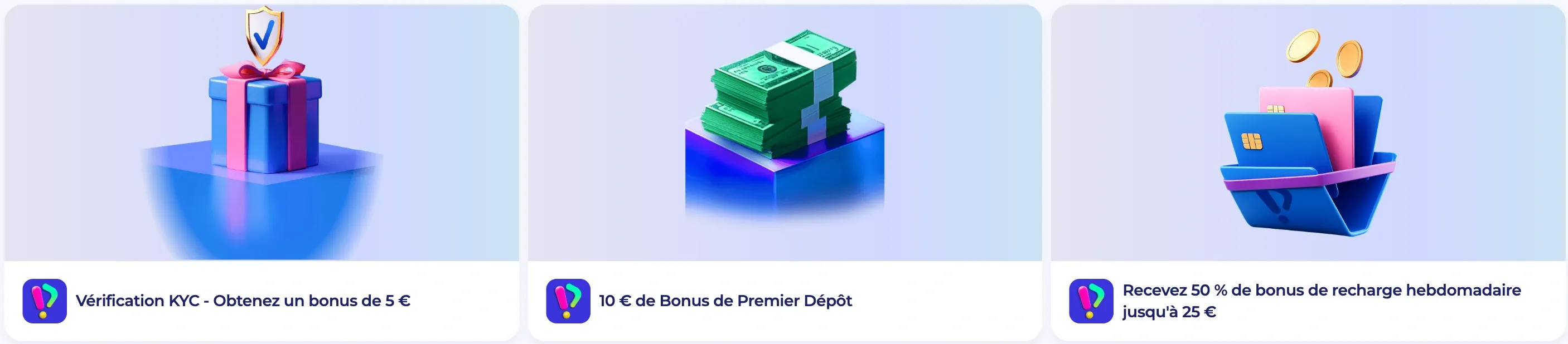 Détails des offres promotionnelles PlayID incluant le bonus KYC, le premier dépôt et la recharge hebdomadaire