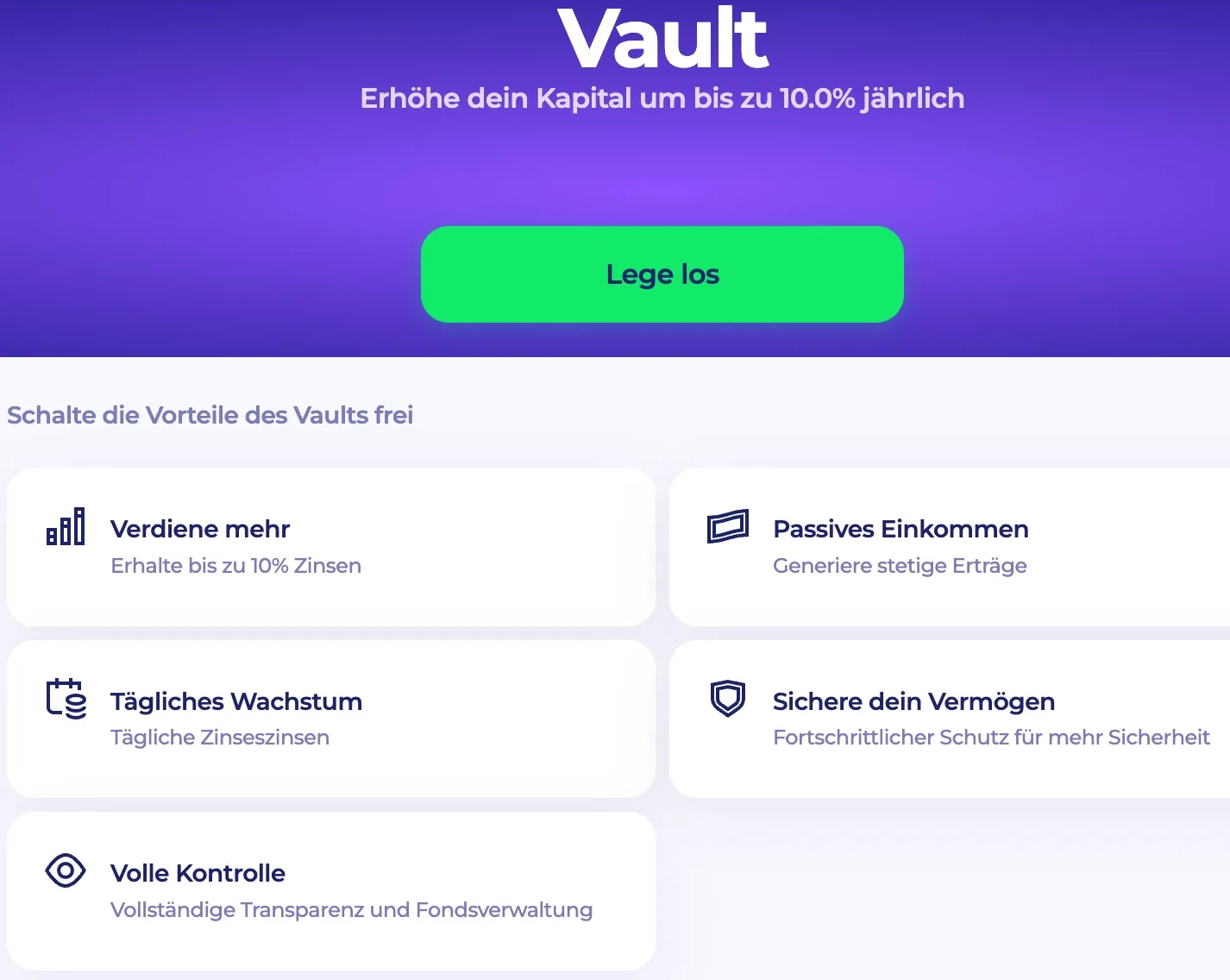 PlayID Vault Übersicht mit bis zu 10 Prozent Zinsen auf das Guthaben für Play ID Casinos