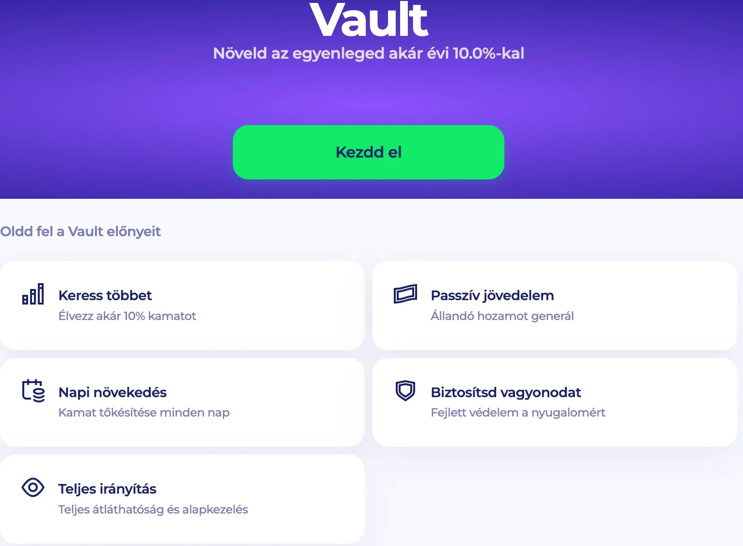 PlayID Vault funkció: passzív jövedelem akár évi 10 százalékos hozammal és napi tőkésítéssel